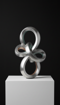 Brushed silver table sculpture