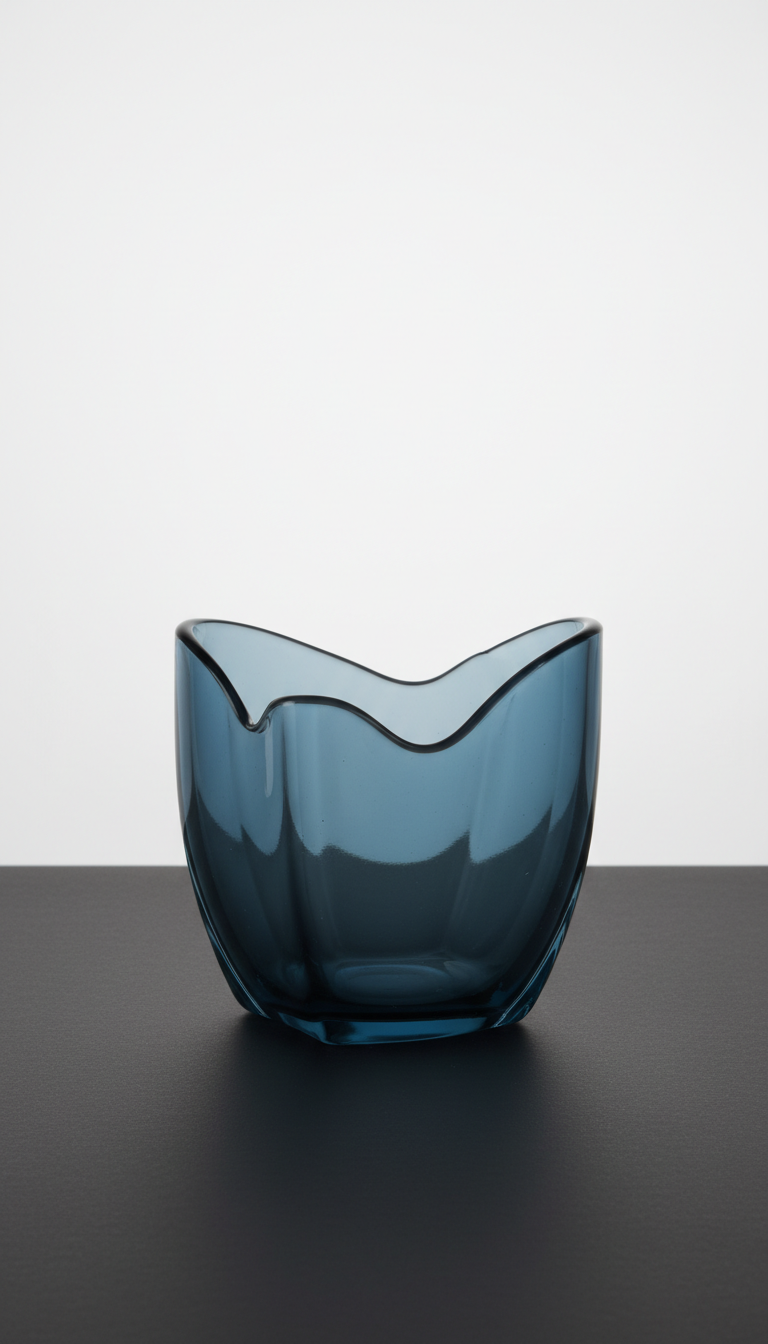 Urban blue glass accent bowl